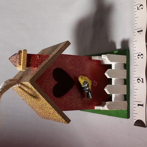 Christmas Ornaments Set of Three Bird House Reindeer Green Frog - Picture 7 of 10